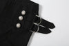 Double-Breasted Decoration Pants Women Metal Ring Tassel Elastic Waist Autumn Street Daily Hottie Bell-Bottom