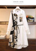 Vintage Print A-Line With Belt Loose Polo Neck Women's Dress Elegant Single-Breasted Knee Length Dresses For Women Spring
