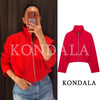 Women Minimalist Chic Pleated Zipper Jacket Early Autumn/Fall Street Elegant Jacket Commute Leisure Jacket