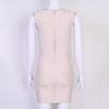Sexy Plunge V Bandage Dress Stripes Slim Bodyocn Mini Party Celebrity Evening Dress Elastic Knitted Vestidos