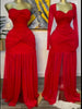 Women Stacked Ruched Draped High Split Pleated Maxi Long Bodycon Dress Holiday Birthday Club Party Evening Dresses