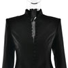 Stand Collar Long Sleeve Women Blazer Dress White Single Breasted Shoulder Pads Dress Winter Skinny Elegant Blazer Dress