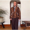 Fleece Women's Jacket Coat Deer Print Half Zip Pullover Jacket Color Block Collar Long Sleeve Cropped Chic Outerwear For Ladies