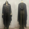 Middle East Africa Muslim Long Robe Vintage Diamond Bead Shoulder Cover Hooded Cloak Dress Bat Sleeve Women's Dress
