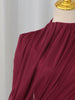 Elegant Vintage Spliced Ribbon Dresses for Women Turtleneck Long Sleeve Irregular Folds Evening Maxi Dress Female