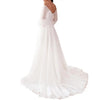 Women's Sexy Off Shoulder Lace Maxi Evening Gown Lantern Sleeve High Waist Women Dress Flowy Hem White Elegant Long Dress
