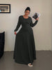 Plus-Size Solid-Color Knit Elegant A-Line Flowy Maxi Dress Women's Long Dress Casual & Commuter Style