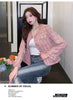 All-Match Tweed Coat Female Elegant O-Neck Cropped Jacket Women Spring Autumn Korean Small Fragrance Jacket Outwear