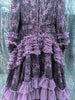 Women's Evening Dress Purple Three-Dimensional Flower Ruffled Long Sleeve Mesh Dresses Autumn Clothing QM782