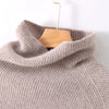 French Retro 100% Pure Wool Shawl Women's Autumn Winter High Neck Thick Warm Cover Knitted Scarf, One-Piece Cape