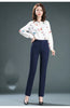 Spring and Autumn Khaki High Waist Straight Baggy Pants Women, Navy Middle-aged Mom Stretch Casual Trousers,Plus Size M-8XL