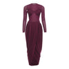 Wrapped Sexy Dress Women Mesh Patchwork Split Ruched Elegant Full Sleeve Birthday Banquet Party Maxi Bodycon