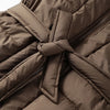 Warm Fur Collar Elastic Waist Hooded Coat Women's Elegant Waist-cinching Zippers Long Cotton Coats Winter Lady Outwear