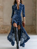Women Deep V Neck Long Sleeve Velvet Dress Autumn Swing Pleated Long Dress Autumn Long Sleeve Elegant Party Dresses