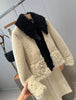 Original high-quality women's jacket top patchwork faux fur effect coat