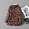 Lagabogy Autumn Winter Women Ultralight White Duck Down Long Jacket Female Single-Breasted Double Sided Puffer Coat