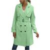 Women's Windbreaker Extra Long Button Cardigan Long Sleeve Belt Casual High Street French Jacket Female's Coat