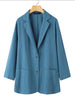 Elegant Solid Blazer Women Autumn Overcoats Casual Long Sleeve Single Button Coats Female Lapel Outwears Oversized