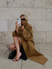 Lady Oversized Long Trench Women Coat Stand Collar Single Breasted Loose Wide Sleeve Casual Coats Autumn Winter Chic Jackets