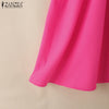 Women Street Crossover Waist Midi Dresses Elegant Long Sleeve Collared Shirtdress Commuting Solid Color Robes