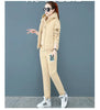 2 pieces women sets autumn thickened fleece sportswear vest+hoodies+pant cold-proof winter coat sets women's clothing