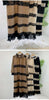 Lace Patchwork Pleated Dress For Women Lapel Long Flare Sleeves Color Block Elegant Party Clothing 32A431