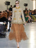 Women's Stand Collar Beaded Tassel Tweed Jacket Elastic Waist Mesh Skirt Two-Piece Set Autumn Collection