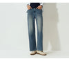 Women Jeans Wide Leg Slight Flare HighWaist Fit Elastic Back Waist Soft Touch Winter Denim Fabric Everyday Style