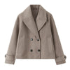 Women Solid Double Breasted Trench Jackets Vintage Lapel Neck Long Sleeves Female Chic Lady Outfits