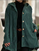 Women's outerwear top autumn hooded loose fitting women's corduroy casual jacket
