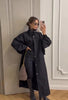 Elegant Minimal Trench Coat Sophisticated Office Commute Loose Long Maxi Overcoats Ladies Autumn Daily Street Fall Outerwear