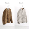 Reversible Short Padded Jacket for Petite Women, Casual Loose-Fitting Thick Cotton Coat with Color-Blocking Design for Women in Winter