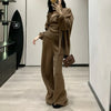 Autumn Winter Women’s Knit Cardigan Vest&Wide Leg Pants Set Comfy Stylish 3-Piece Casual Outfits Warm Knitwear Clothes