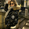 Russian Winter Warm Faux Fur Hooded Quilted Puffer Jacket Women Y2K Retro Padded Short Coat Casual Parka Glossy Outerwear куртка