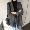 Spring Autumn Style Korean Casual Western-style Clothes Vintage Plaid Cotton Lapel Lesson Slims Women's Blazer Coat