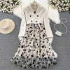 Y2k Grunge Long Sleeve Blazer Women + Slim Waist Mid-length A-line Strap Dresses Autumn Two Piece Sets