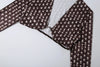 Sexy 3 Piece Set Woman Polka Dot Print Headscarf+Low-Neck Full Sleeve Tops+Metal Buckle Crop Pants Streetwear