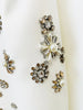 High Street Designer Suit Set Women's Pearls Diamonds Rhinestone Beaded Trimed Jacket Flare Slit Pants Suit