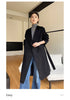 Dual Purpose Collar Wool Coat Horn Button Women 100% Wool Overcoat Double-Layers Autumn Winter Long Jacket Thick Trench Coat #23