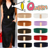 Women Elastic Band Wide Belts Simple Down Coat Waist Belt Female Buckle Black Strap Dress Decoration Accessories Ladies