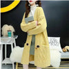 Knitted Cardigan Women Sweater Mid Length Version Autumn Winter Female Sweater Coat Temperament Versatile Ladies Sweater