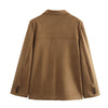 Women's Jacket Old money Jackets Brown Leather Suede Jacket Coat Vintage Demi-season Jacket Autumn Winter Outerwears