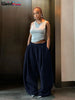 Y2K Casual Wide-Leg Pants Women Autumn Loose Simple Basic Pocket High Waist Trousers Corduroy Streetwear Long Bottoms