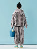 Grey Purple Lamb Wool Pants Women's Winter with Thick Velvet Design and Small Flower Shrink Mouth Pants