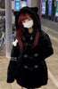Autumn Winter Oversized Soft Thick Warm White Faux Fur Hoodie Women with Bear Ears Horn Buttons Punk Style Fluffy Jacket