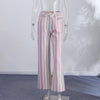 Colorful Striped Jeans Women's Long Pants Female High Street Low-waisted Pockets Denim Trousers Women's Holiday Outwear