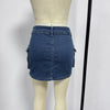 Streetwear Solid Color Cowboy Tight Skirts Women Pocket Design Sense Package Hip Slim Denim Mini Skirt Female Spring