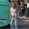 Y2K Women's Diamond Star Blue Jeans High Waist Pockets Zipper Wide Leg Denim Pant Summer Autumn Lady Street All-match Pants