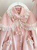 Japanese Lolita Ladies Coat Sweet and Fresh Kawaii Gentle Bow Lace Tweed Coat Autumn and Winter Daily Versatile Outerwear Jacket