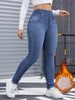 Women's High Waist Fleece Lined Skinny Jeans Stretch Slim Fit Denim Pants Warm Thick Thermal Trousers Winter Daily Streetwear